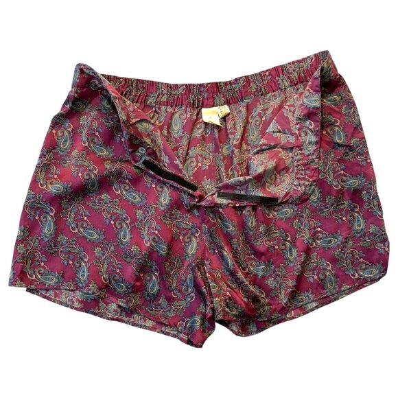 Vintage Victorias Secret Mens 100% Silk Boxer Short XL Made Hong Kong Paisley - Picture 3 of 6